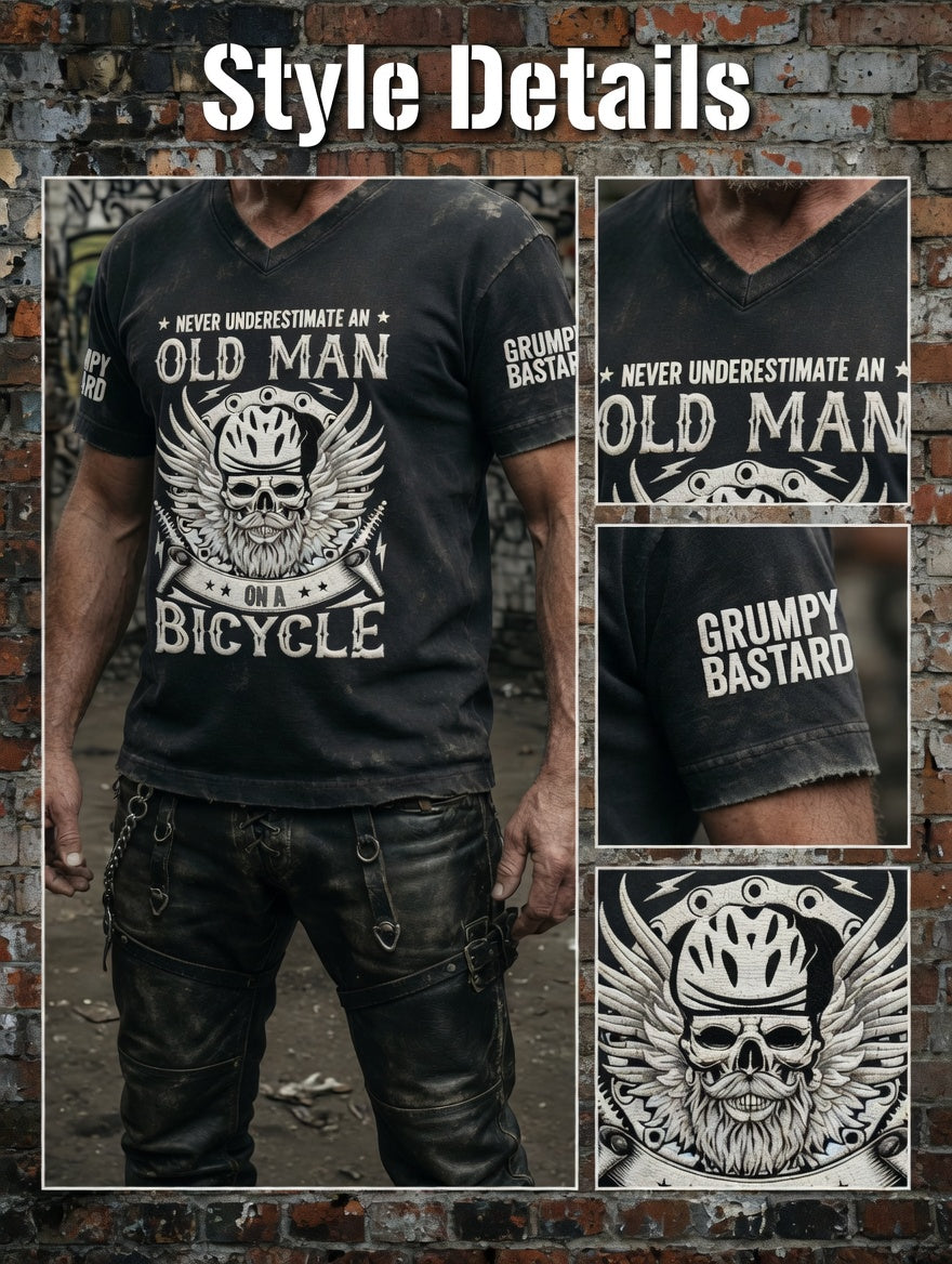 Men old fuckers club printed vintage fashion loose short sleeve tshirt