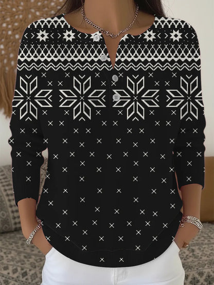 Dámské teal a bílý henley svetr