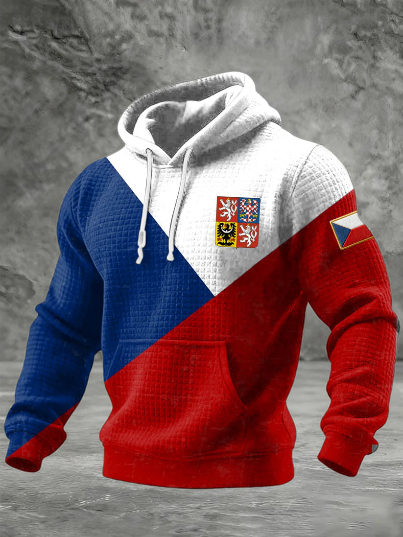 Nový mikina pro muže s tiskem barevných pruhů státního vlaječky