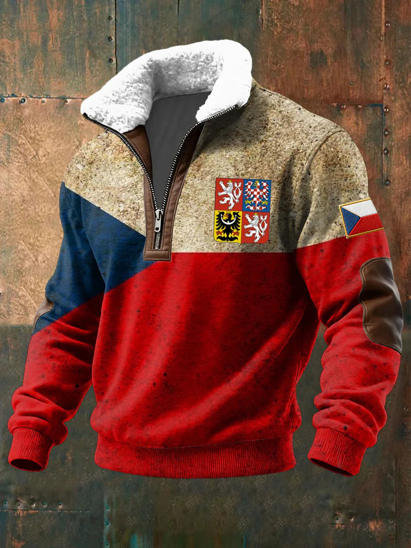 Nový mikina pro muže s tiskem barevných pruhů státního vlaječky