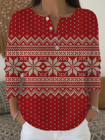 Dámské teal a bílý henley svetr