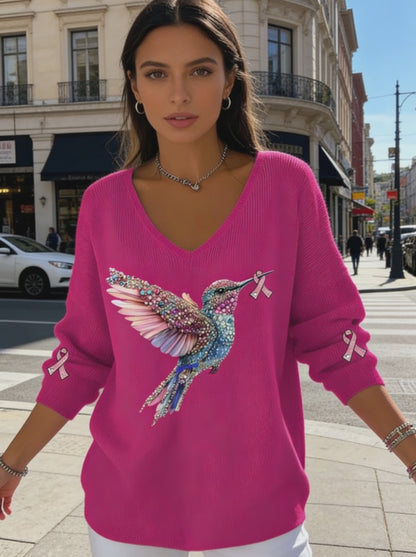 Ženské rakoviny prsu povědomí kolibrík tisk příležitostný top