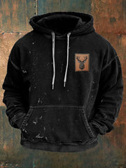 Cowboy Texture Pattern Printed Western Village Hunting Logo Outdoor Hooded Sweatshirt