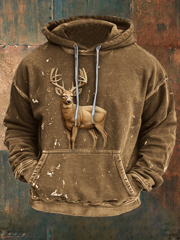 Cowboy Texture Pattern Printed Western Village Hunting Logo Outdoor Hooded Sweatshirt