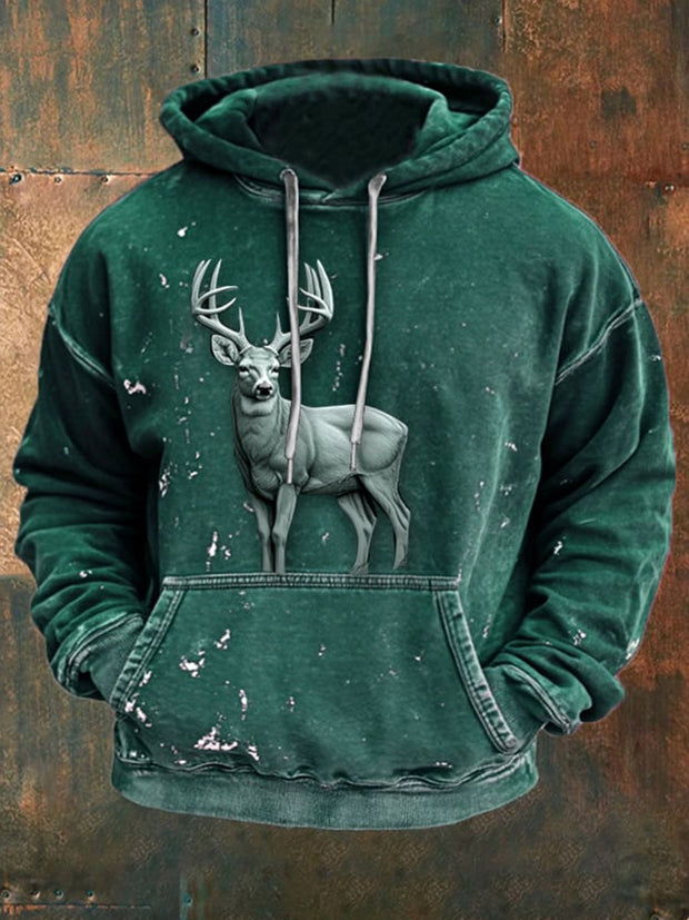 Cowboy Texture Pattern Printed Western Village Hunting Logo Outdoor Hooded Sweatshirt