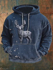 Cowboy Texture Pattern Printed Western Village Hunting Logo Outdoor Hooded Sweatshirt