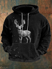 Cowboy Texture Pattern Printed Western Village Hunting Logo Outdoor Hooded Sweatshirt