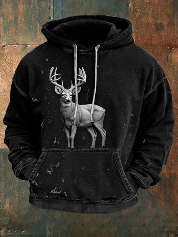 Cowboy Texture Pattern Printed Western Village Hunting Logo Outdoor Hooded Sweatshirt