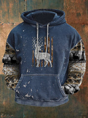 Cowboy Texture Pattern Printed Western Village Hunting Logo Outdoor Hooded Sweatshirt