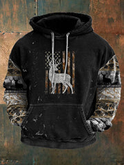 Cowboy Texture Pattern Printed Western Village Hunting Logo Outdoor Hooded Sweatshirt