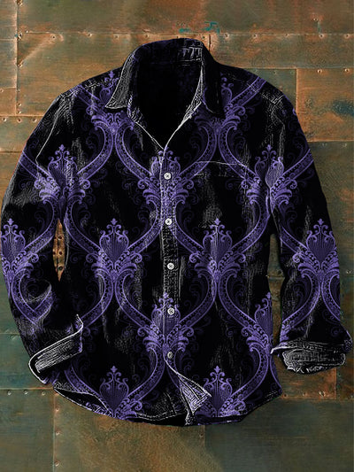 Unisex Men's Retro Graphic Print Casual Long Sleeve Shirt