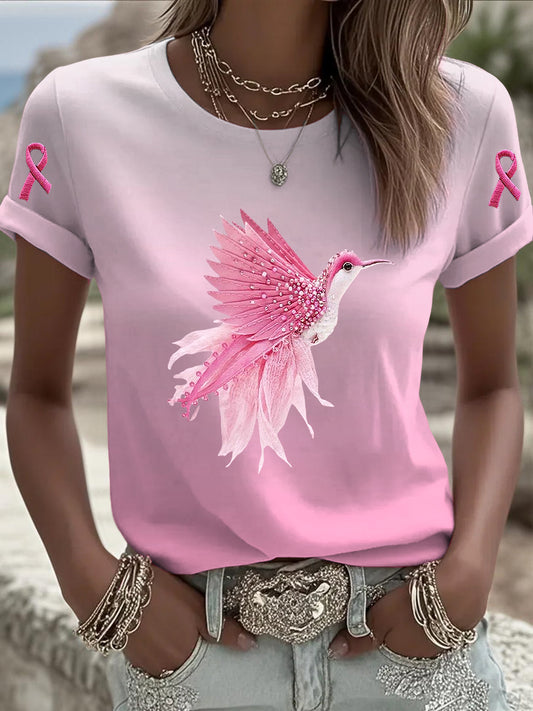 Women's breast cancer awareness casual t-shirt