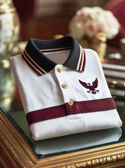 Classic emblem business short-sleeve polo shirt