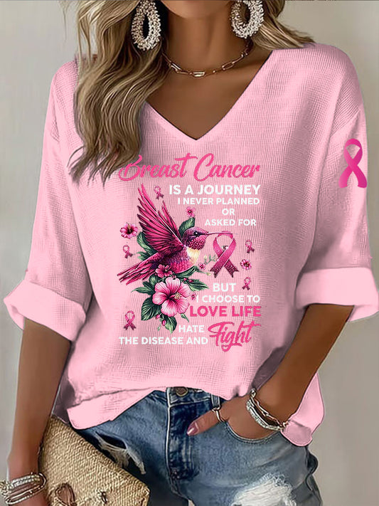 Dámské kolibřík květinové příležitostné dlouhé rukávy t-shirt