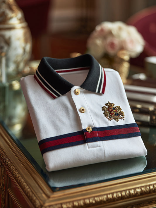 Retro royal premium business short-sleeve polo shirt