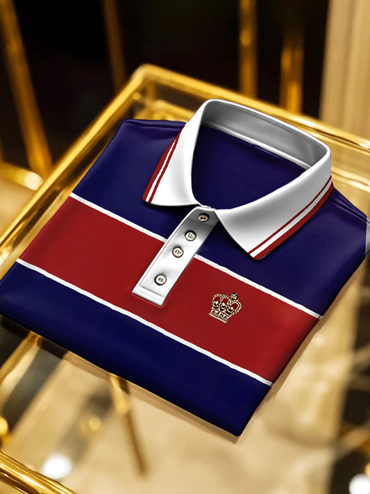 Červené a modré mužské business polo košile