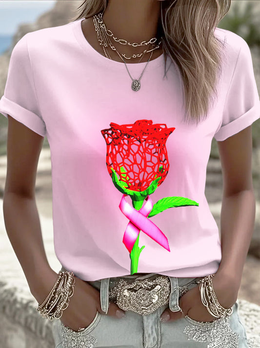 Women's gradient 3d printed casual t-shirt