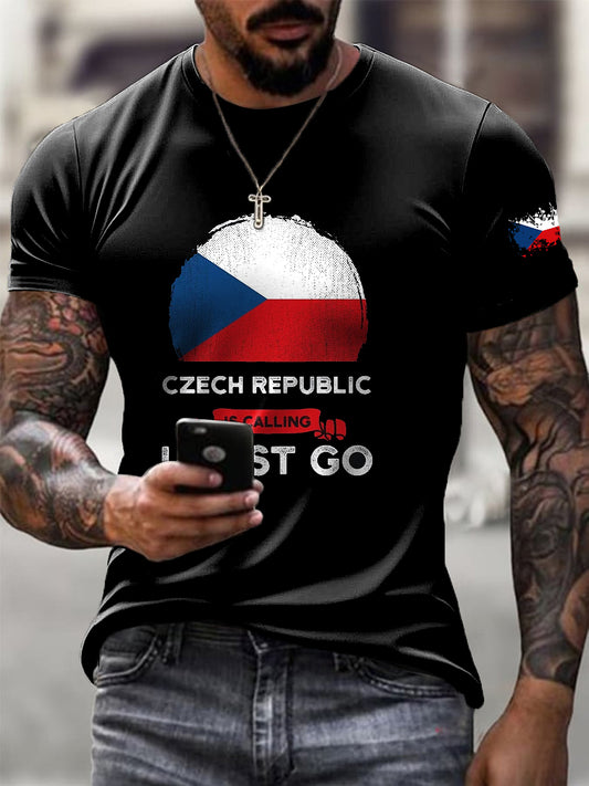 Pánské retro patriot art casual t-shirt