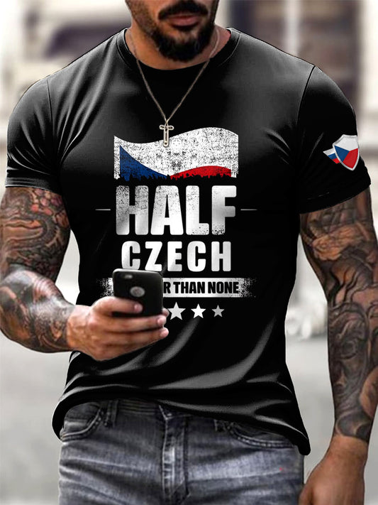 Pánské tkošile s českou vlajkou písmeno s tištěným tištěním
