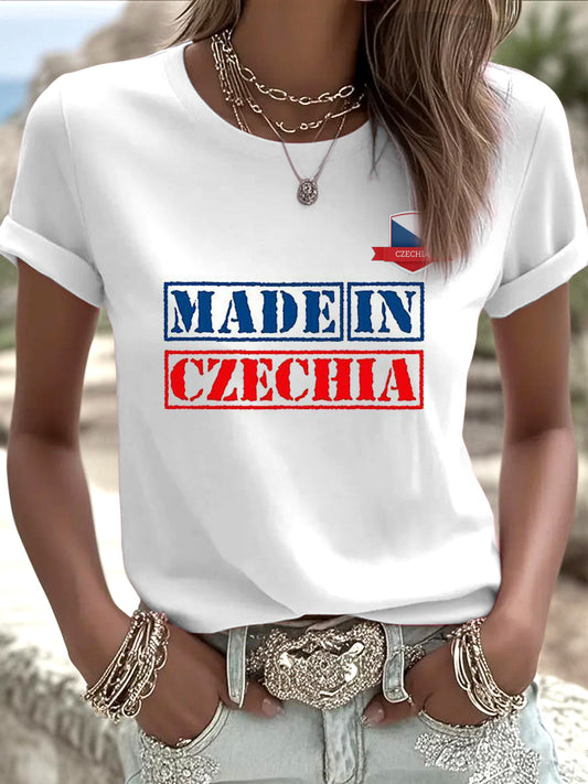 Dámské bílé make in czechia tričko