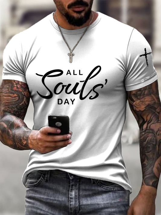 Men all souls day art casual tshirt