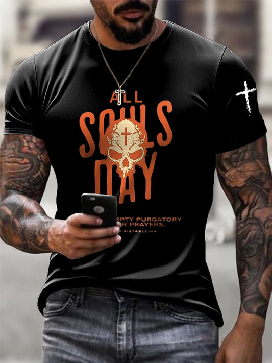 Men all souls day memorial art casual tshirt
