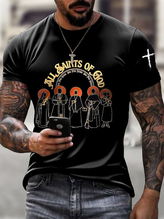 Men all saints day memorial art casual tshirt