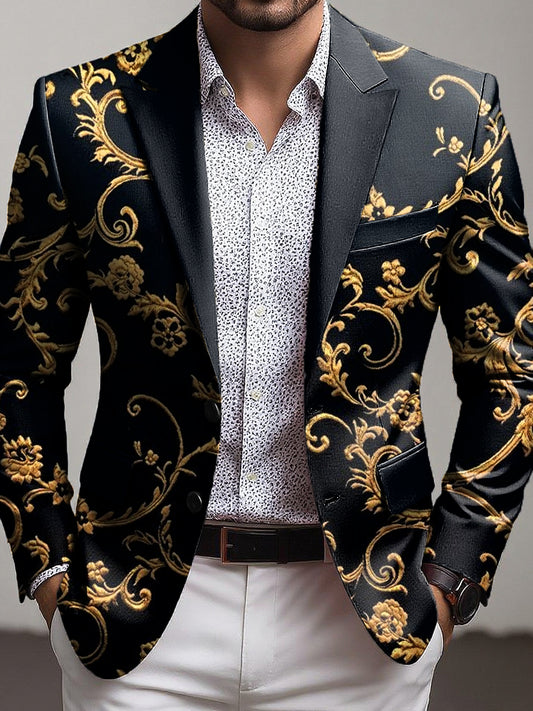 Pánské vintage barokní vzor umělecké business suit bunda