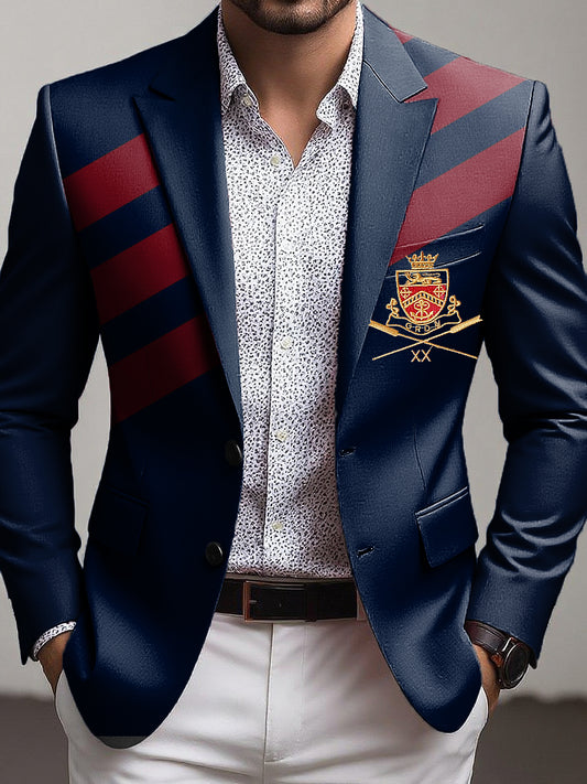 Pánské klasické pruhované business casual suit bunda