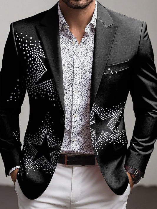 Men's vintage star art business blazer