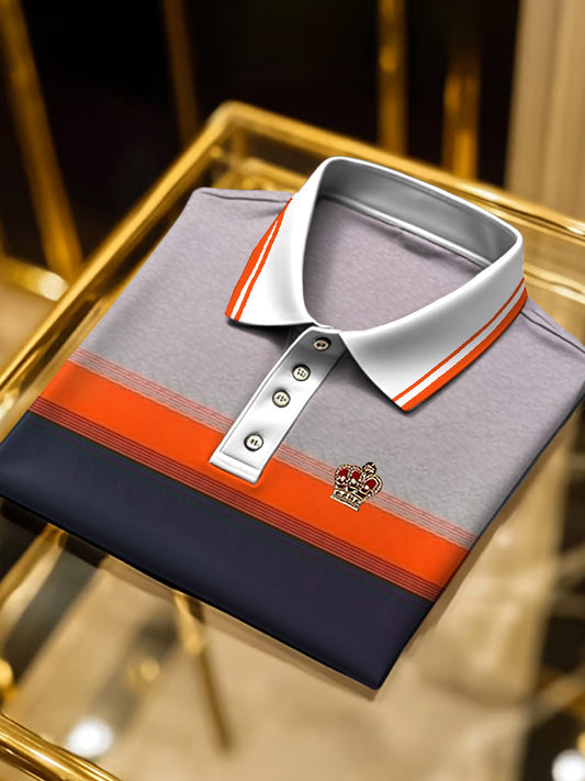 Pánské okouzlující oranžové business polo košile