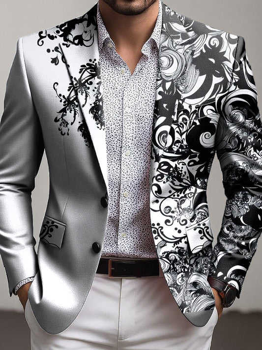 Pánské vintage abstraktní vzor umělecké podnikání blazer