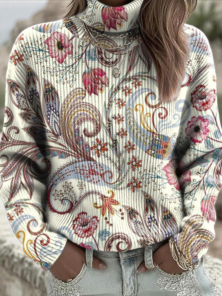 Dámské květiny paisley kolečko jumper