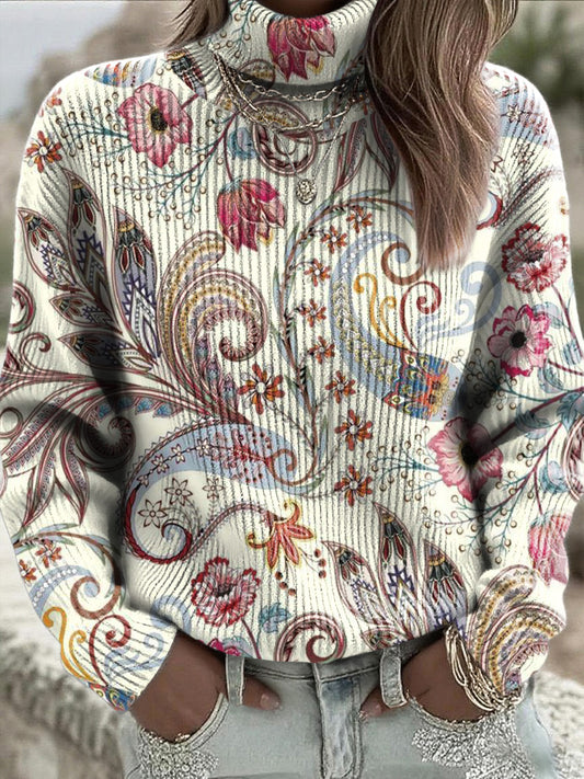 Dámské květiny paisley kolečko jumper