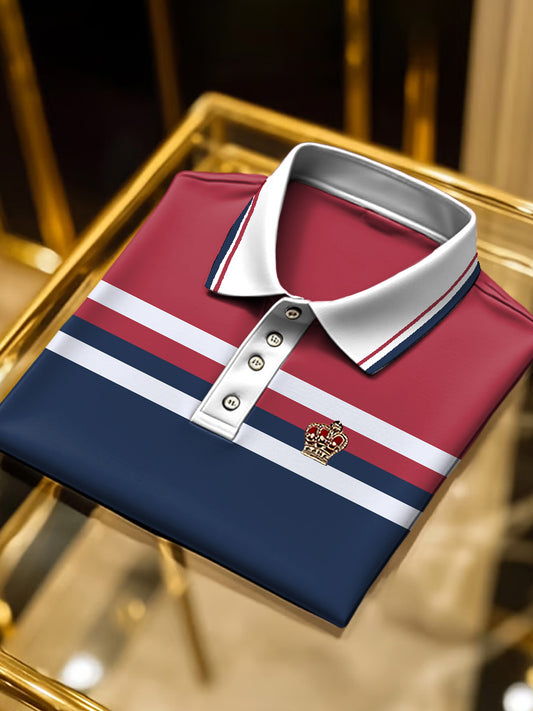 Pánské klasické vintage pruhované polo košile