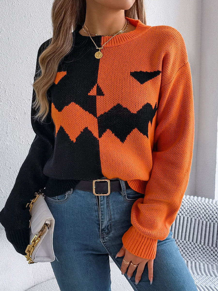 Ženy vintage halloween příležitostný svetr
