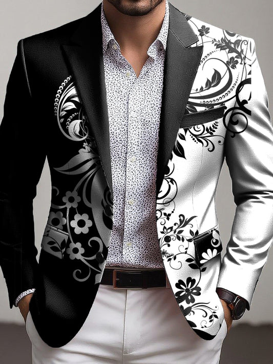 Pánské vintage vzor patchwork obchodní příležitostné blazer