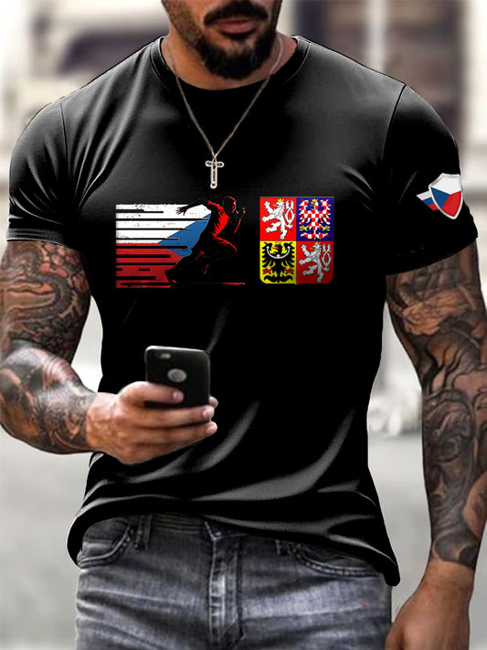Pánské tshirt s českou vlajkou