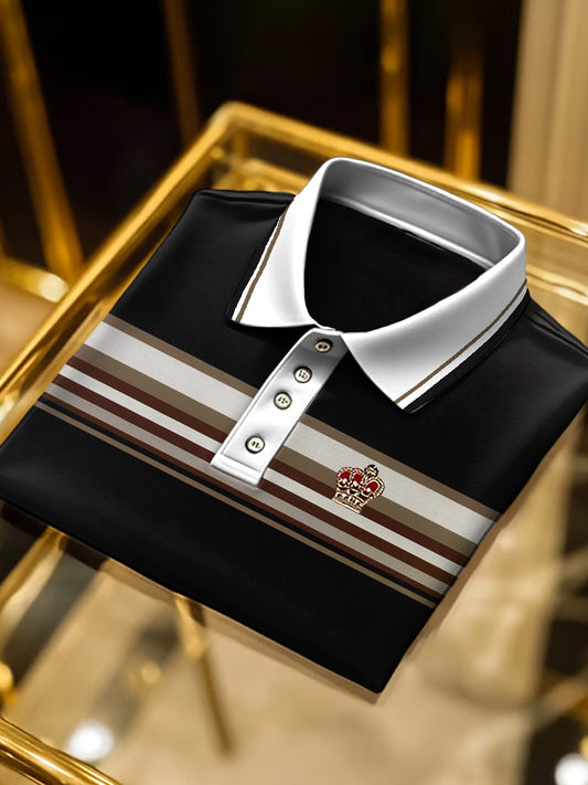Men black vintage polo shirt