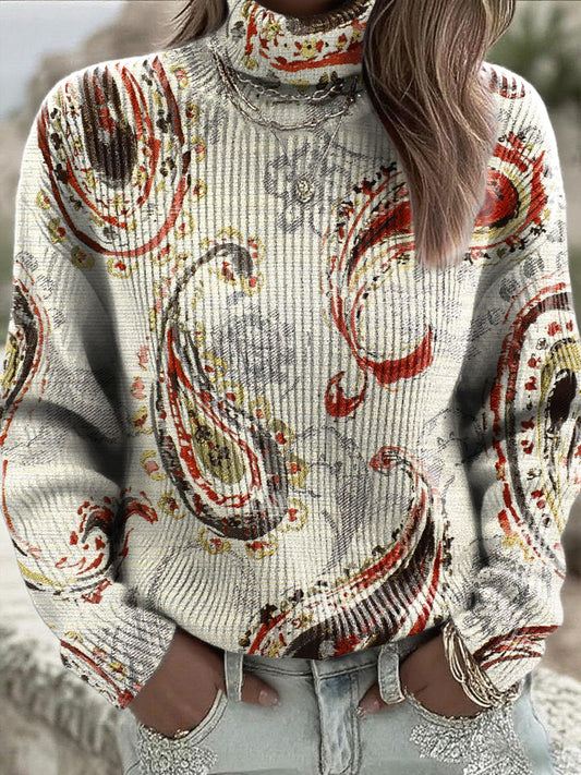 Dámské světlé šedé paisley kolečko jumper