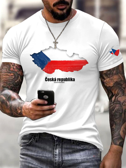 Pánské bílé česká republika mapa tshirt