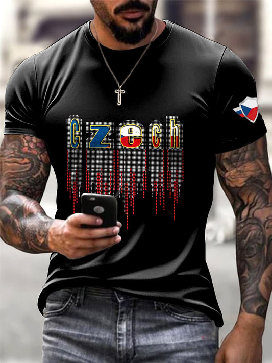Pánské české abecedy zábavné tričko