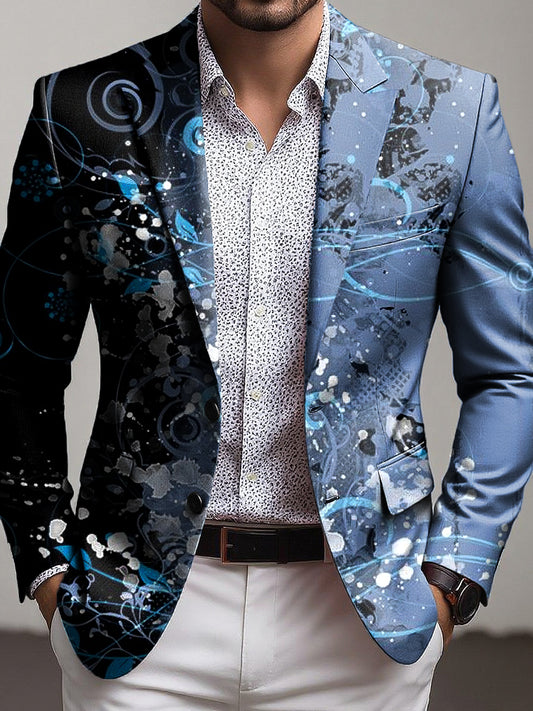 Men vintage inkwashed business casual blazer