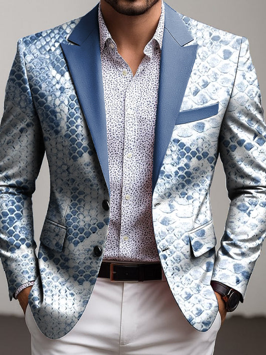 Pánské vintage abstraktní zvířecí tisk business casual blazer