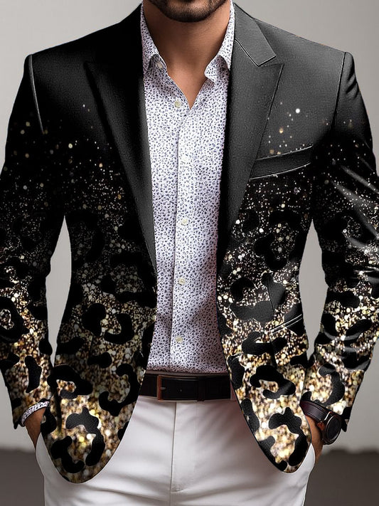 Pánské vintage leopard vytisknout uzávěry obchodní strana blazer