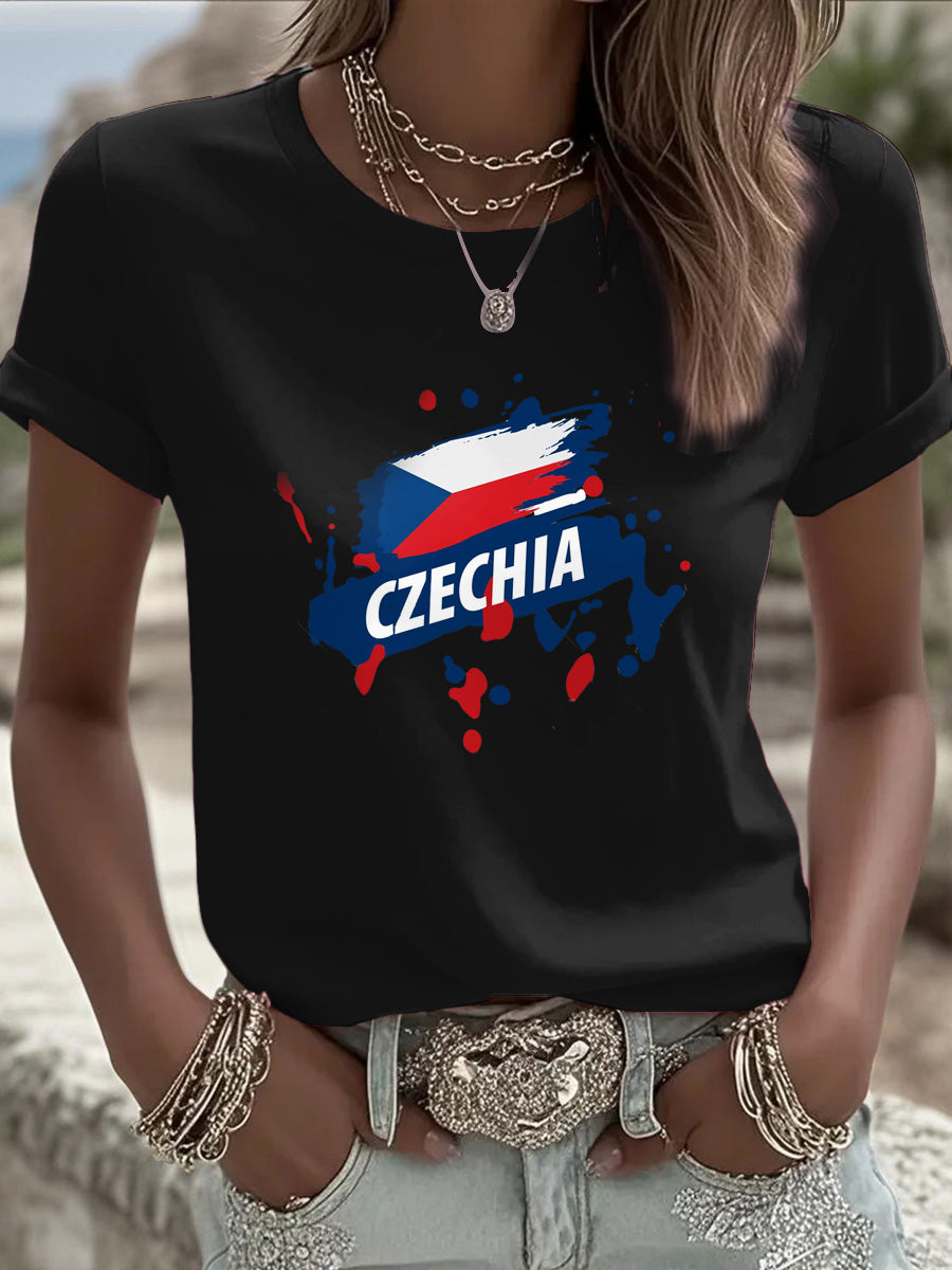Dámské české vlajky jednoduché skice tshirt