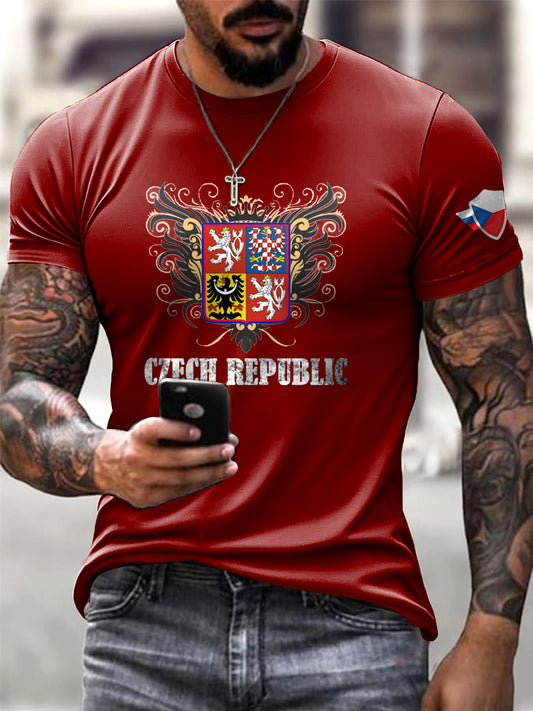 Tshirt s červenou českou vlajkou