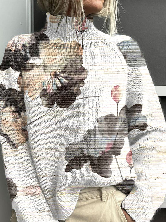 Dámské lotuslist elegantní highneck jumper