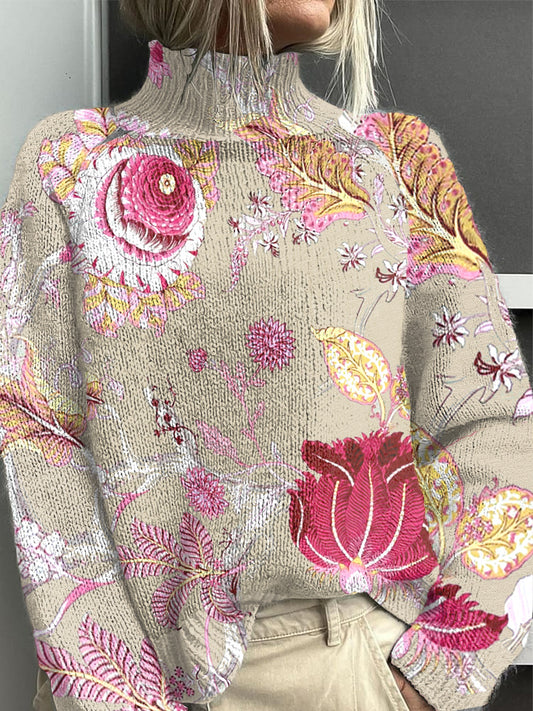 Dámské květiny elegantní kolečko jumper