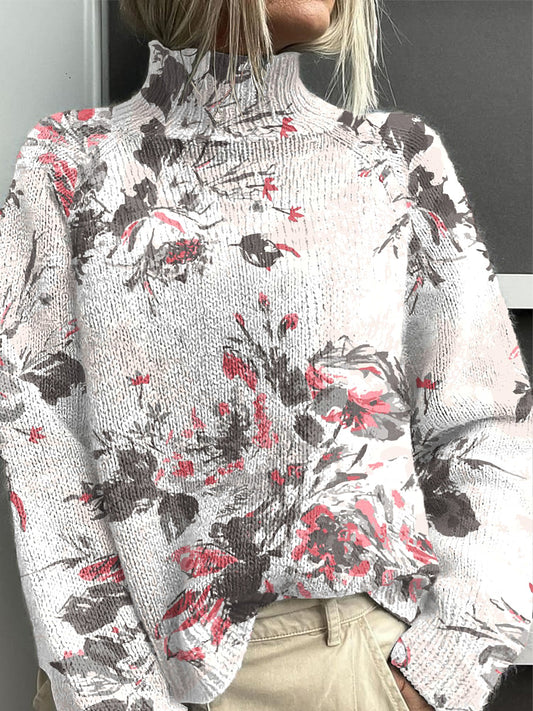 Dámské světlé květinové elegantní kolečko jumper